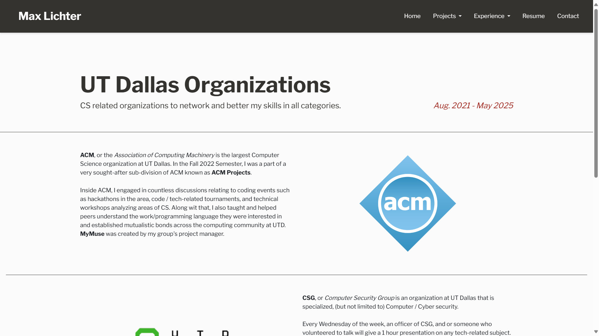 Organizations page